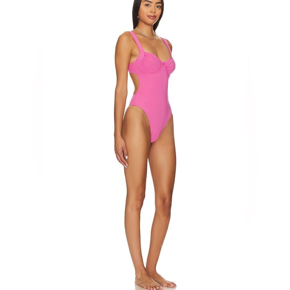 NWT l*space women's Halsey one piece bitsy in bubble‎ gum pink with underwire xl